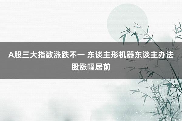 A股三大指数涨跌不一 东谈主形机器东谈主办法股涨幅居前