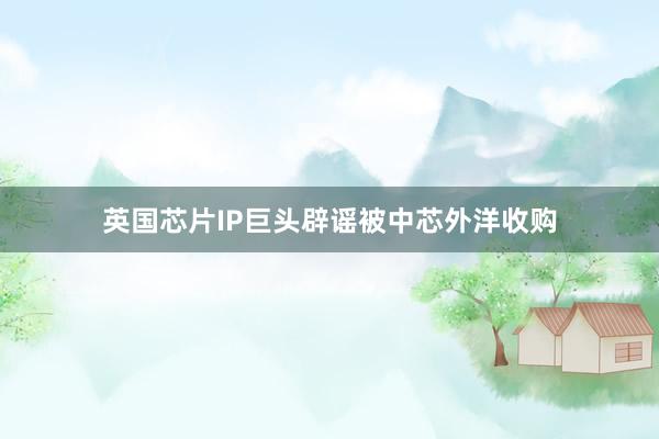 英国芯片IP巨头辟谣被中芯外洋收购