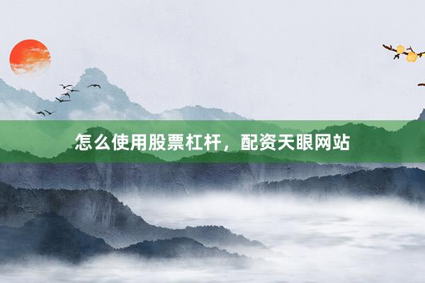 怎么使用股票杠杆，配资天眼网站