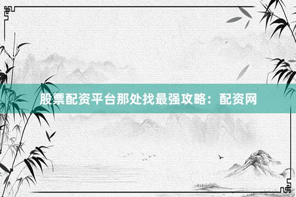 股票配资平台那处找最强攻略：配资网