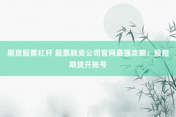 期货股票杠杆 股票融资公司官网最强攻略：股指期货开账号