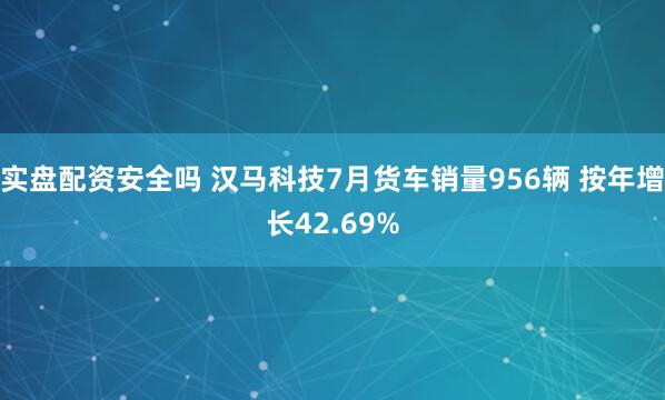 实盘配资安全吗 汉马科技7月货车销量956辆 按年增长42.69%