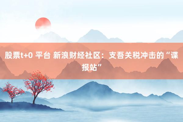 股票t+0 平台 新浪财经社区：支吾关税冲击的“谍报站”