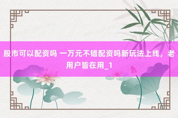 股市可以配资吗 一万元不错配资吗新玩法上线，老用户皆在用_1