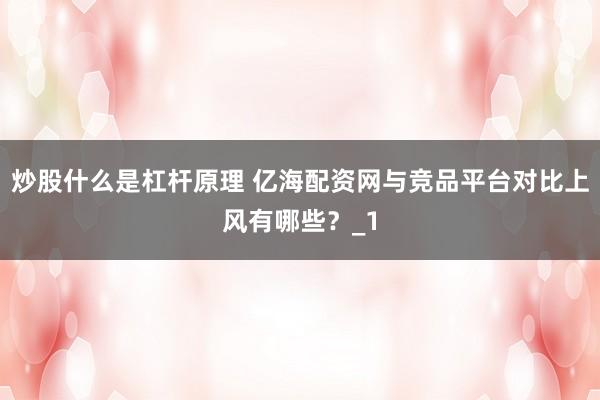 炒股什么是杠杆原理 亿海配资网与竞品平台对比上风有哪些？_1