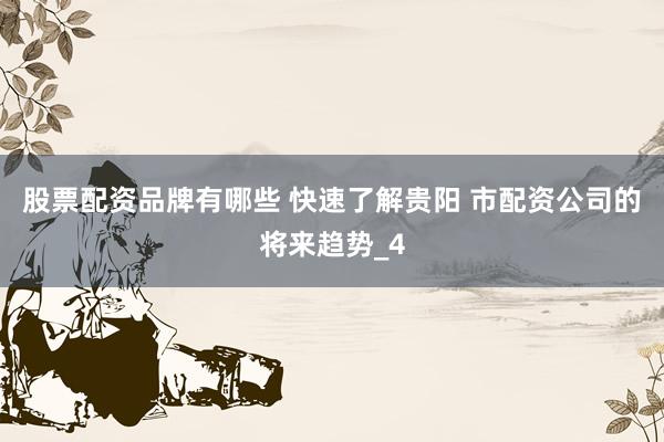 股票配资品牌有哪些 快速了解贵阳 市配资公司的将来趋势_4