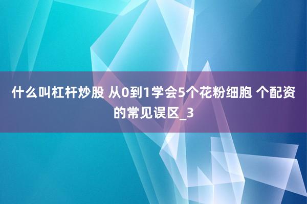什么叫杠杆炒股 从0到1学会5个花粉细胞 个配资的常见误区_3