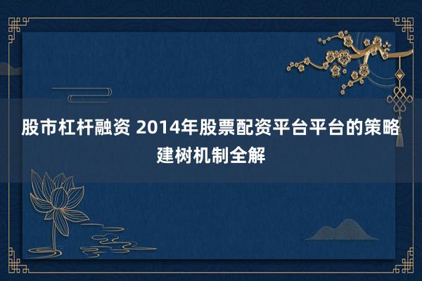 股市杠杆融资 2014年股票配资平台平台的策略建树机制全解