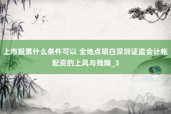 上市股票什么条件可以 全地点明白深圳证监会计帐配资的上风与残障_3