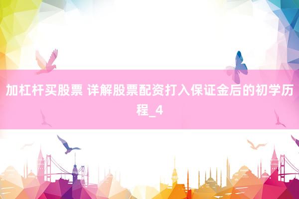 加杠杆买股票 详解股票配资打入保证金后的初学历程_4